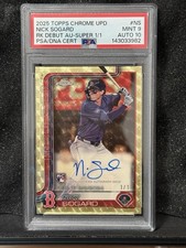 Marketplace image: 2025 Topps Chrome Update Nick Sogard RC Debut Auto Superfractor 1/1 PSA 9