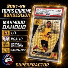Marketplace image: Mahmoud Dahoud 1/1 SuperFractor PSA 10 33 - 2021-22 Topps Chrome Bundesliga