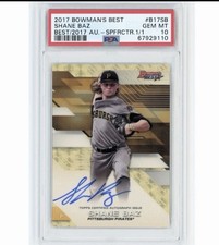 Marketplace image: Topps 2017 Bowman's Best Best of 2017 Autos Shane Baz RC SuperFractor 1/1