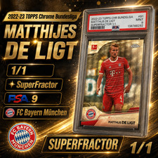 Marketplace image: Matthijs de Ligt - 1/1 SuperFractor PSA 9 81 - 2022-23 TOPPS Chrome Bundesliga