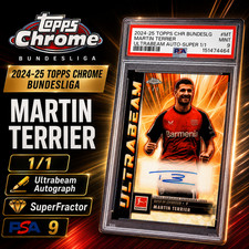 Marketplace image: Martin Terrier 1/1 Ultrabeam Auto PSA 9 UBA-MT - 2024-25 TOPPS Chrome Bundesliga