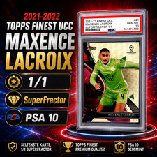Marketplace image: Maxence Lacroix 1/1 SuperFractor PSA 10 21 - 2021-22 TOPPS Finest UCL