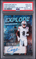 Marketplace image: 2026 LEAF CAM COLEMAN AUTO PSA 10 SSP /2 JERSEY # 1/1 ARCH MANNING BOWMAN CHROME
