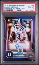 Marketplace image: 2025 BOWMAN CHROME DARIAN MENASH ON CARD AUTO PSA 10 POP1 SP/75 1/1? MIAMI 5STAR