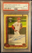 Marketplace image: 2025 Topps Chrome Rookie Auto Tyler Callihan Superfractor 1/1