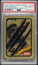 Current marketplace image for 2025 Topps Chrome #176 Miles Morales Clawed Superfractor 1/1