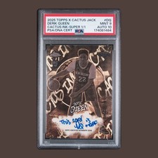 Marketplace image: 2025 Topps Chrome Cactus Jack Cactus Ink Derik Queen SuperFractor PSA 9 Auto 10