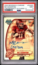 Marketplace image: NIC SCOURTON RC 2024 BOWMAN U CHROME SUPERFRACTOR ROOKIE AUTO SP 1/1 PSA 9 MINT