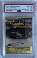 Marketplace image: 2025 Topps Chrome F1 Liam Lawson Superfractor 1/1 Auto PSA 8 Rookie