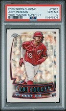 Marketplace image: 2023 Topps Chrome Superfractor 1/1 YQ26 Joey Meneses Rookie Youthquake PSA 10 RC