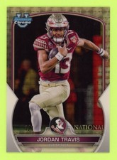 Current marketplace image for 2023 Bowman Chrome University #BU-7 Jordan Travis Superfractor 1/1