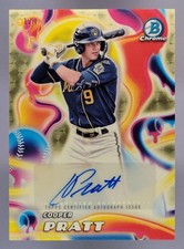 Current marketplace image for 2025 Bowman Chrome #MMA-CP MMA-CP Melt Mashers Auto Superfractor 1/1