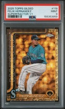 Marketplace image: 2025 TOPPS GILDED FELIX HERNANDEZ SUPERFRACTOR 1/1 PSA 9