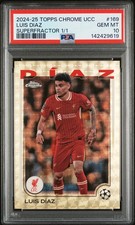 Marketplace image: 2024-25 Topps Chrome UCC UEFA Luis Diaz Superfractor 1/1 PSA10