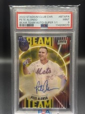 Marketplace image: 2022 Stadium Club Chrome Beam Team Super Pete Alonso AUTO 1/1 PSA 9 Superfractor