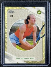 Current marketplace image for 2026 Topps Chrome #48 Mika Stojsavljevic Superfractor 1/1