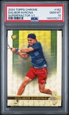 Current marketplace image for 2024 Topps Chrome Tennis #182 Dalibor Svrcina Superfractor 1/1