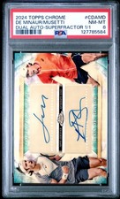 Marketplace image: 2024 TOPPS CHROME TENNIS DUAL AUTOS ALEX DE MINAUR/LORENZO MUSETTI 1/1 PSA 8