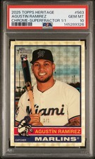 Current marketplace image for 2025 Topps Heritage #563 RC Chrome Superfractor Superfractor 1/1