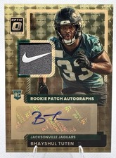Marketplace image: 2025 Panini Optic Bhayshul Tuten SuperFractor Patch Auto 1/1  RPA Jaguars