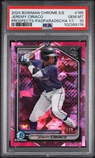 Current marketplace image for 2024 Bowman Chrome #165 JEREMY CIRIACO Superfractor 1/1