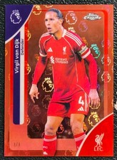 Marketplace image: Virgil Van Dijk 2025-26 Topps Chrome Premier League Rose Gold Logofractor 1/1