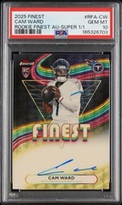 Marketplace image: 2025 Topps Cam Ward Finest Autographs 1/1 Superfractor Auto PSA 10 Titans Rookie