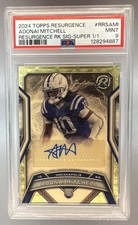 Marketplace image: 2024 Topps Resurgence Adonai Mitchell Rookie Auto Superfractor #1/1 PSA 9 AJ223