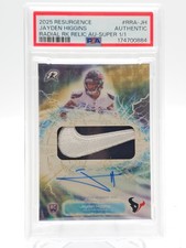 Marketplace image: JAYDEN HIGGINS 2025 TOPPS RESURGENCE RPA PATCH SUPERFRACTOR AUTO 1/1 PSA Q7485