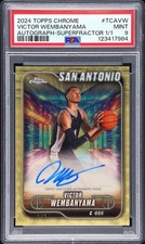 Marketplace image: 2024 Topps Chrome Autograph Superfractor Victor Wembanyama #TCA-VW PSA 9