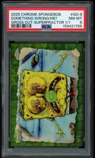 Marketplace image: 2025 Topps Chrome Spongebob Something Wrong With Me 1/1 Superfractor PSA 8 NM/M