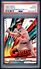 Marketplace image: Coby Mayo 2025 Topps Finest Gusto Superfractor 1/1 PSA 8 RC Orioles