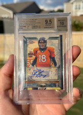 Marketplace image: 2015 Topps Chrome Mini Peyton Manning Variation Superfractor 1/1 BGS 9.5/10 Auto