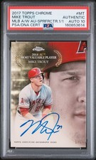 Marketplace image: 2017 Topps Chrome Mike Trout #MAWA-MT SuperFractor 1/1 PSA Authentic Auto 10
