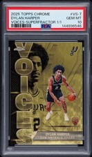 Marketplace image: 2025 TOPPS CHROME VOICES SUPERFRACTOR 1/1 #VS-7 DYLAN HARPER 1/1 PSA 10