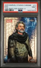 Marketplace image: 2025 Topps Chrome Marvel Studios Ego S-71 Superfractor 1/1 PSA 9 - Kurt Russell