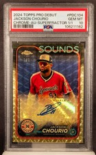 Marketplace image: Jackson Chourio 2024 Topps Pro Debut Chrome Superfractor RC AUTO 1/1 PSA 10