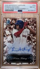 Marketplace image: 2024 BOWMAN SAPPHIRE ROMAN ANTHONY SUPERFRACTOR SELECTIONS AUTO 1/1 PSA 8