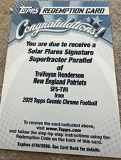 Marketplace image: 2025 Topps Cosmic - TreVeyon Henderson Solar Flares Superfractor Auto 1/1