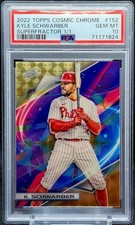 Marketplace image: KYLE SCHWARBER 2022 Topps Cosmic Rainbow 🌈 PSA 10 Set Superfractor 1/1 /5...