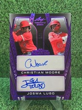 Marketplace image: 2024 Leaf Trinity Christian Moore Joswa Lugo Dual Auto Superfractor   1/1 Purple