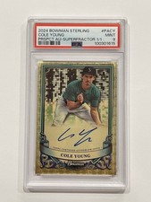 Marketplace image: 2024 Bowman Sterling Cole Young Gold Superfractor Auto 1/1 PSA 9