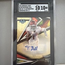Marketplace image: 2022 Bowman's Best U - Auto Nathaniel Tank Dell Superfractor 1/1 Gem Mint 10