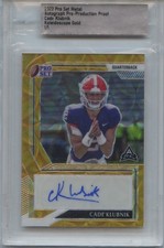 Marketplace image: 2022 Leaf Metal Cade Klubnik 1/1 Kaleidoscope Gold Auto Proof RC Superfractor