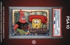 Marketplace image: Topps Chrome Sapphire SpongeBob NN #1 I’m With Stupid 1/1 PSA 10 SuperFractor