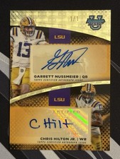 Marketplace image: 2025 Bowman U Best Garrett Nussmeier Chris Hilton Superfractor 1/1 Dual Auto LSU